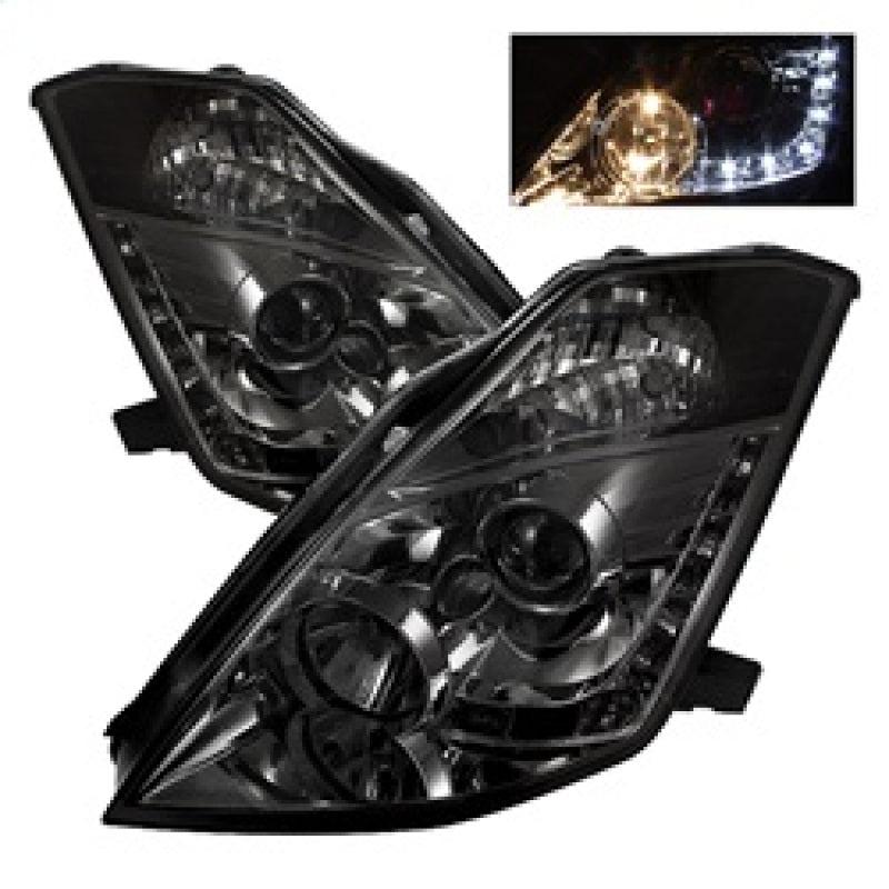 Spyder Nissan 350Z 03-05 Projector Headlights Halogen Model Only - DRL Smoke PRO-YD-N350Z02-DRL-SM (SPY5064752)
