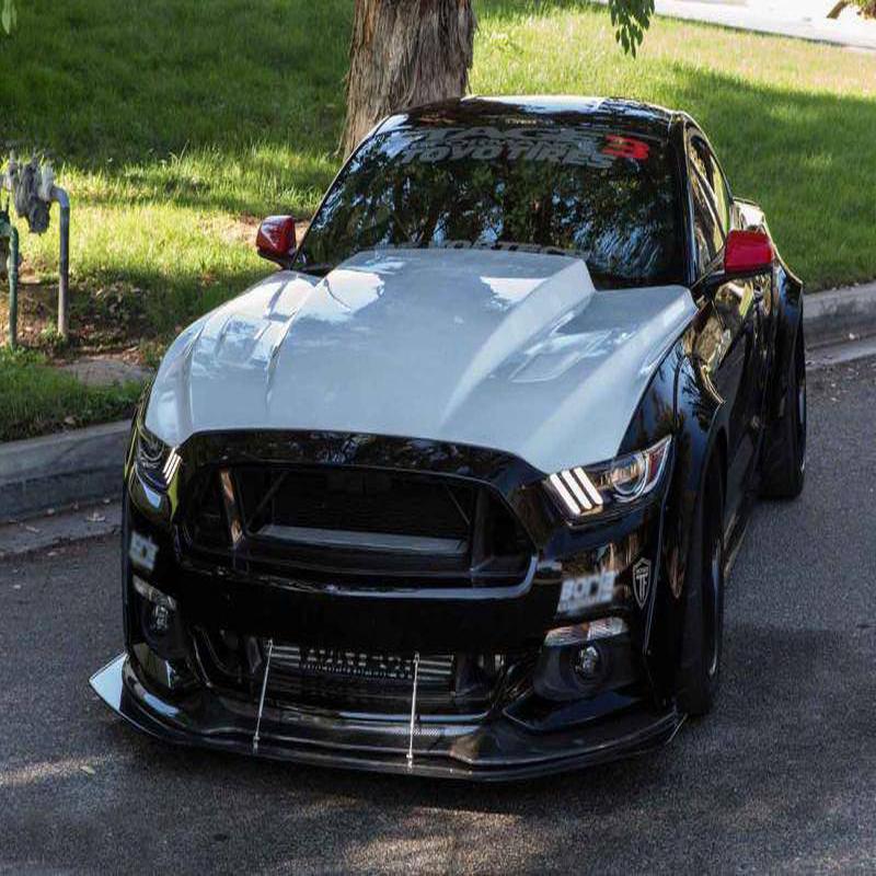 Carbonado 2015-2017 Ford Mustang TRU Style Carbon Fiber Front Bumper Up-Grille