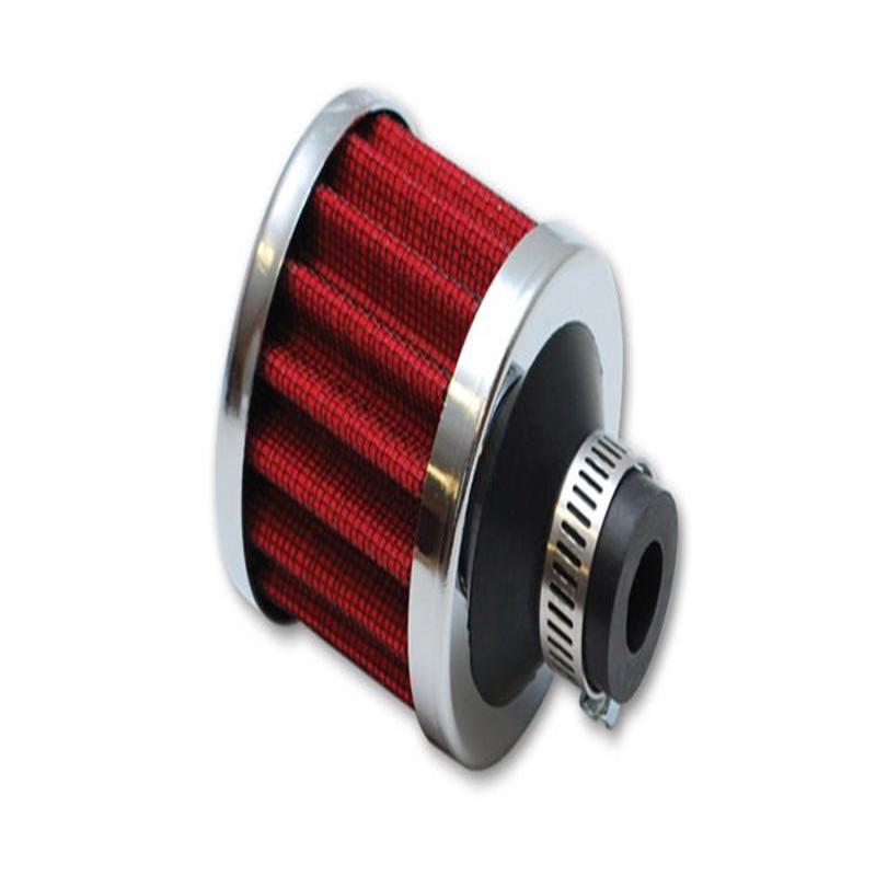 Vibrant Crankcase Breather Filter w/ Chrome Cap 2 1/8in 55mm Cone ODx2 5/8in 68mm Tallx3/8in 9mm ID (VIB2165)